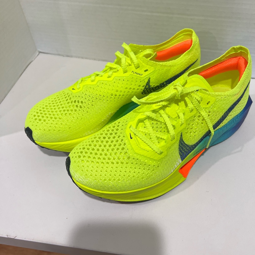 Nike ZoomX Vaporfly 3 road racing shoes. 
Women Size 8
